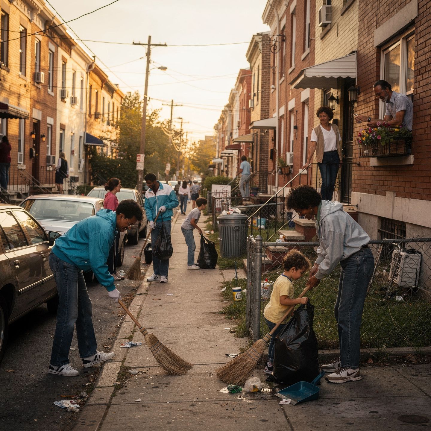 Cherry Hill community members engaged in neighborhood activities